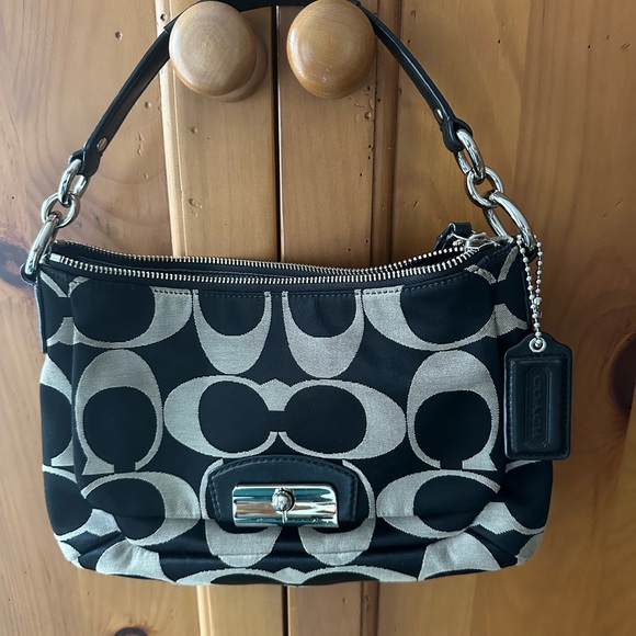Coach Handbags - Coach Signature Black and Gray Shoulder Bag LIKE NEW CONDITION!